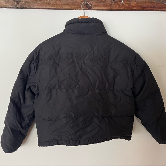 Y2K Eddie Bauer Cropped Black Goosedown Puffer Jacket - Picture 3 of 7